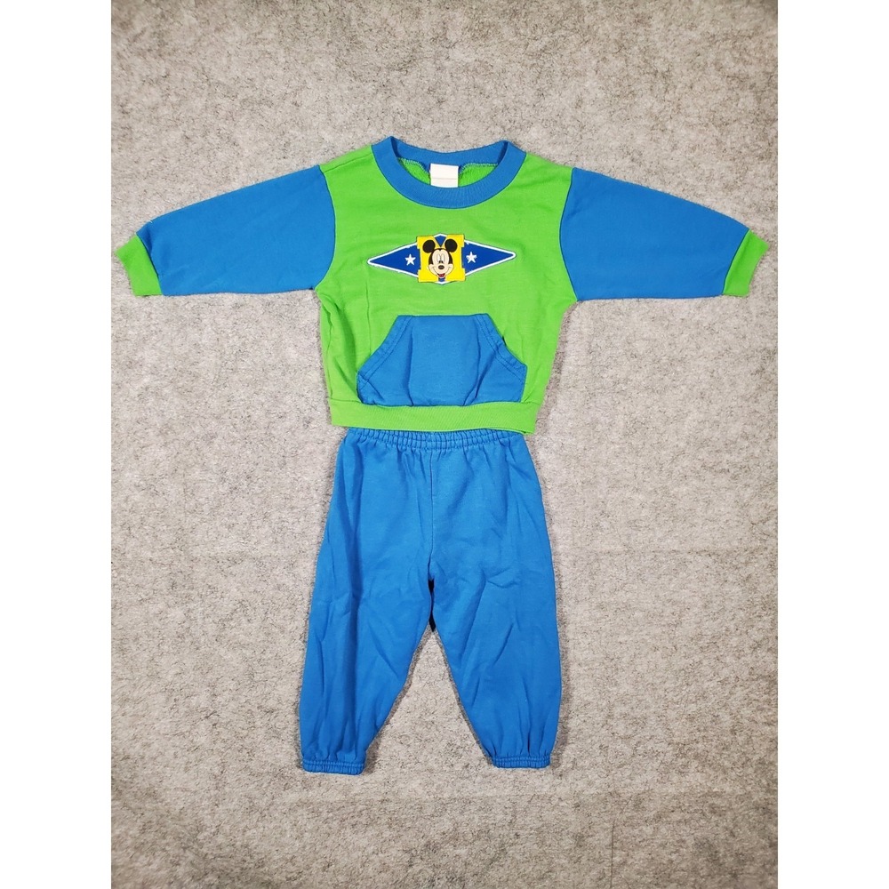 Vintage Disney Mickey's for Kids Pullover Longsleeve Shirt Size 2T With Pants